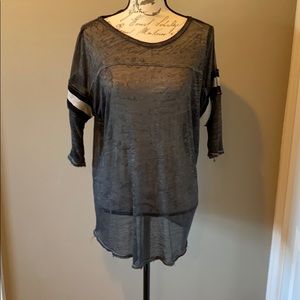 We the Free People Slouchy Burnout Tunic Tee Top L